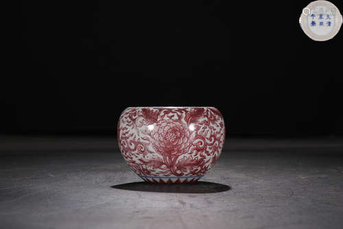 KANGXI MARK RED GLAZE WASHER