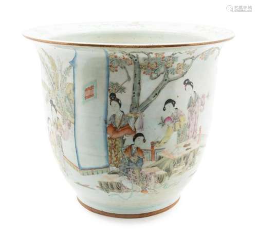 A Chinese Qianjiang Porcelain Cachepot Height 12 1/2