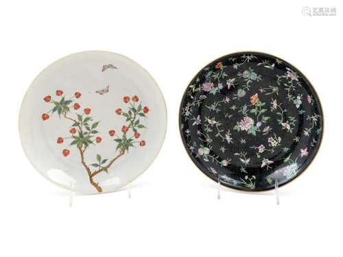 Two Chinese Porcelain Plates Larger: diam 9 1/2 in., 24