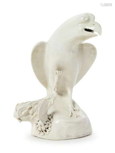 A Chinese Blanc-de-Chine Porcelain Figure of a Bird