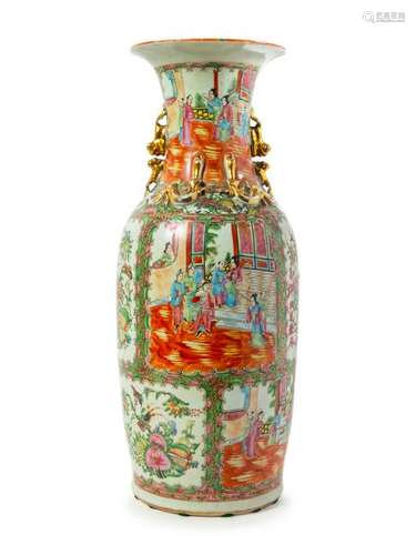 A Chinese Rose Medallion Porcelain Vase Height 23 3/8