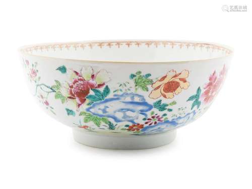 Â A Chinese Export Famille Rose Punch Bowl Diam 10 1/4