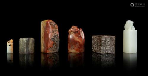 Six Chinese Seals Largest: length 2 5/8 in., 6.7 cm.