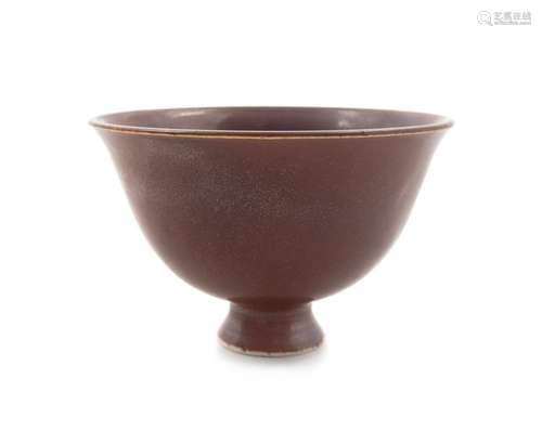 A Chinese Brown Glazed Stoneware Bowl Height 2 1/2 in.,