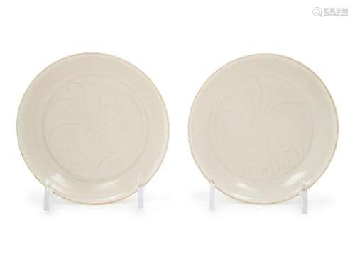 A Pair of Small Chinese Ding-Type Porcelain Dishes