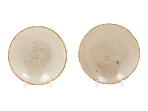 Two Chinese Qingbai Porcelain Shallow Bowls Each: diam