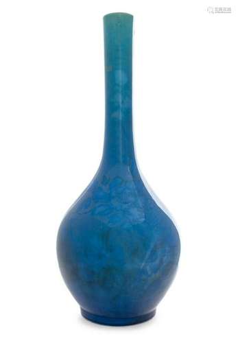 A Large Chinese Turquoise Glazed Porcelain Bottle Vase