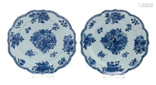 A Pair of Chinese Export Blue and White Porcelain