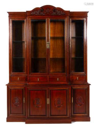 A Large Chinese Hongmu Displaying Cabinet Height 97 1/2