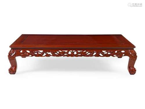 A Large Chinese Rosewood Coffee Table Height 14 1/4 x