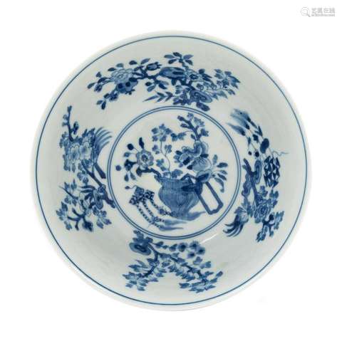 A Chinese Underglazed Blue Decorated White Glazed