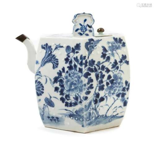 A Japanese Blue and White Porcelain Water PotÂ  Height