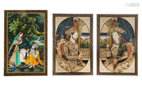 Two Indian Miniature Paintings Each image: height 6 x