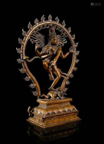 An Indian Bronze Figure of a Dancing DeityÂ  Height 17