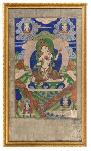 A Tibetan ThangkaÂ  Image: height 28 height x 16 width