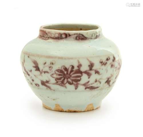 A Chinese Copper-Red Decorated Porcelain Waterpot