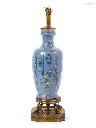 A Chinese Clair-de-Lune Ground Famille Rose Porcelain