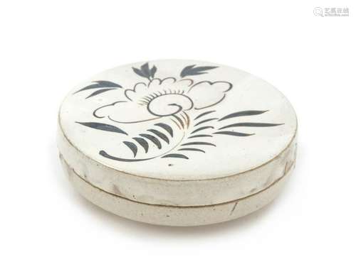 A ChineseÂ Cizhou-Style Stoneware Circular Covered Box