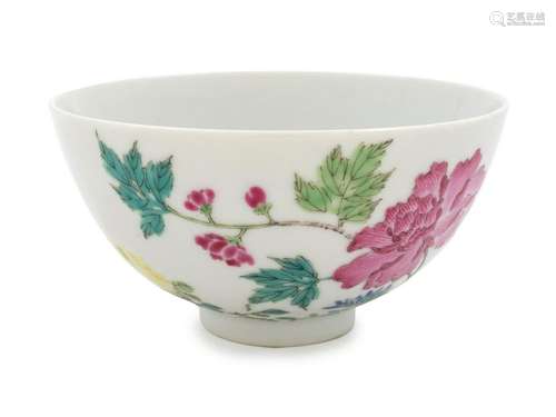 A Chinese Famille Rose Porcelain Tea Bowl Diameter 3