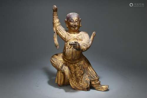 Mid-Qing Chinese Gilt Wood Buddha