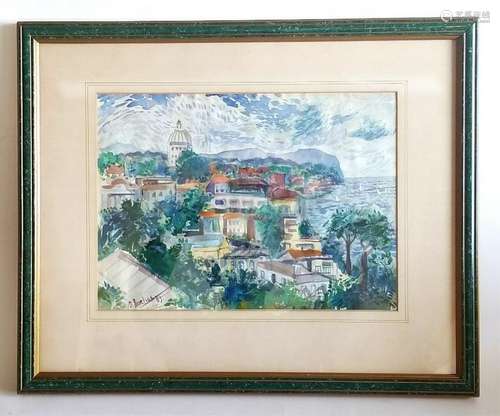 David Burliuk ( Russian 1882 - 1967 ) Watercolor