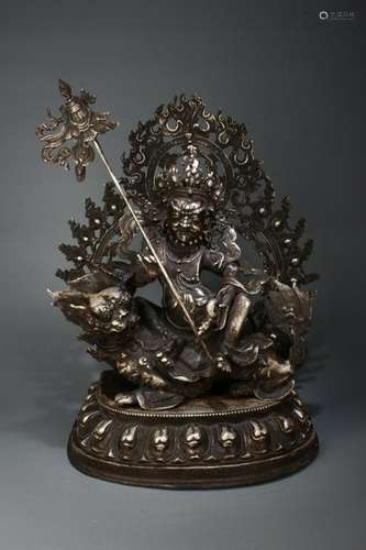 Republican Chinese Silver Bronze Buddha