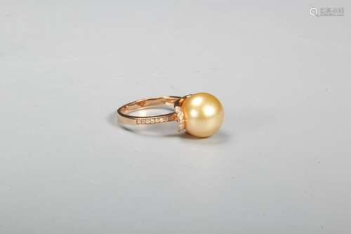 Natural Pearl Lady Ring w 18K