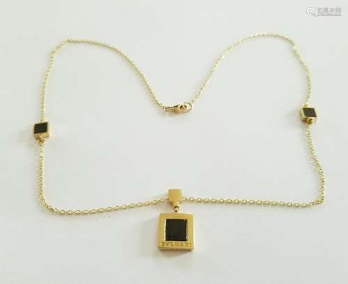 14K Gold Signed Bulgari Pendant Chain