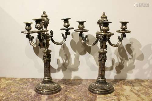 Pair of Silver Candelabras