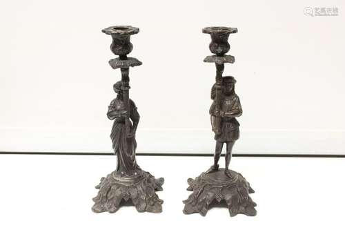 Pair of Bronze Candlestick