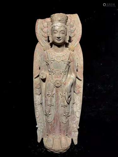 Large Chinese Stone Carved Buddha