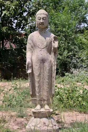 Large Chinese Stone Carved Buddha