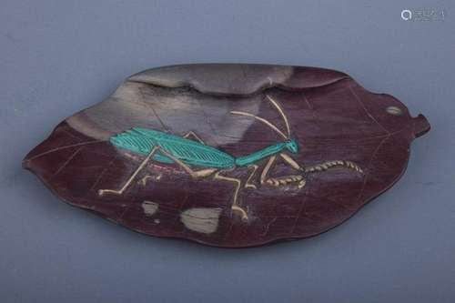 Chinese Ink Stone w Mantodea