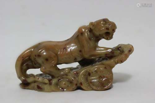 Chinese Soapstone Carved Tiger