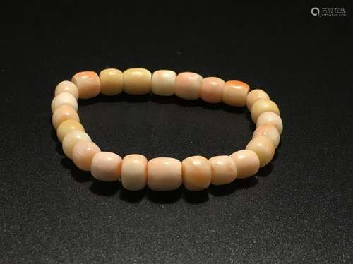 Taiwanese Pink Coral Beads Bracelet