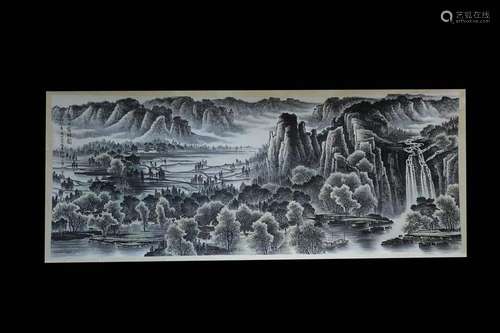 Chinese Ink Color Landscape Painting