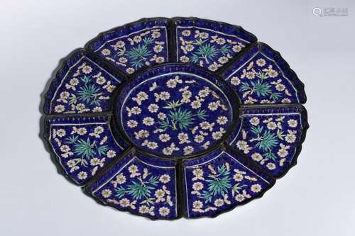 Mid Qing Set of Chinese Enamel Plates