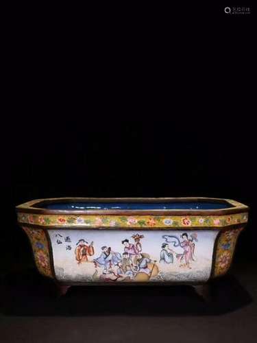 Qing Chinese Enamel Planter