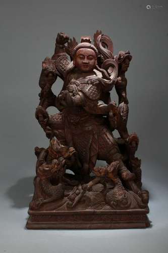 Qing Chinese Wood Carved Nezha