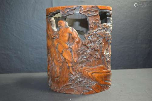 Chinese Bamboo Carved Brushpot