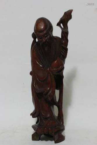 Chinese Wood Carved Shouxing Figural