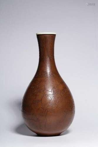 Chinese Gourd Carved Vase,