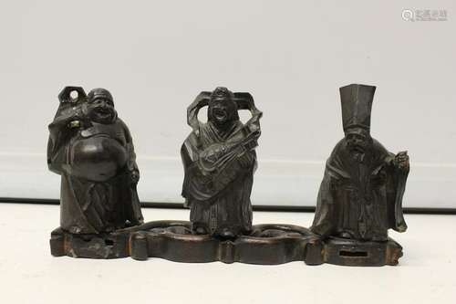 Three Wood Carved Figurines