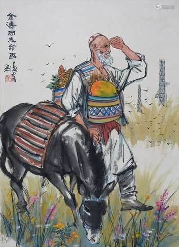 Chinese Ink Color Painting, Signed