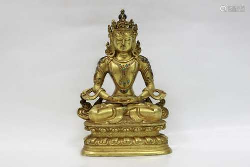 Chinese Gilt Bronze Buddha