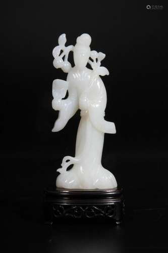 Chines Hetian Jade Carved Lady