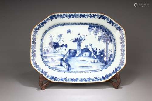 Mid-Qing Chinese Blue and White Porcelain Plate