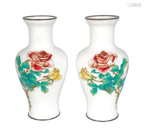 PAIR OF 19TH-CENTURY CHINESE ENAMELLED VASES
