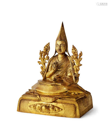十八世纪 铜鎏金三世达赖喇嘛索南嘉措坐像