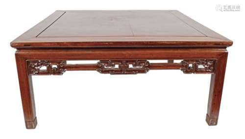 LARGE 19TH-CENTURY CHINESE HARDWOOD LOW TABLE
